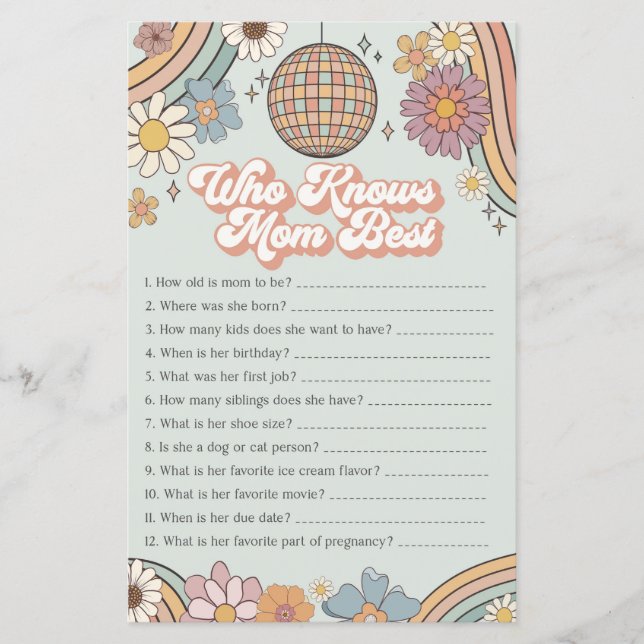 70-talets barnduschspel som känner mamma bäst (Framsida)