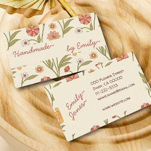 70-talets blommor, handgjorda av Namn Brown Boho S Visitkort