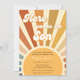 70-talets Bohemian Shower Boho Sunshine Inbjudningar