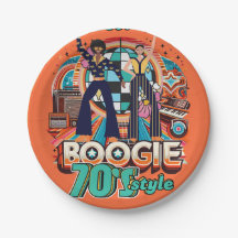 70-talets Boogie Retro Disco Dancing Partyware Din