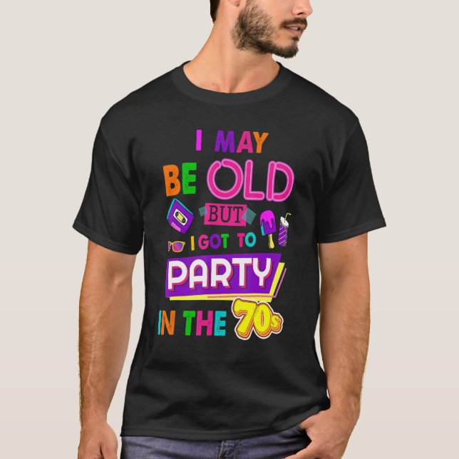70-talets design för kvinnor i rave-utrustning och t shirt (Framsida)