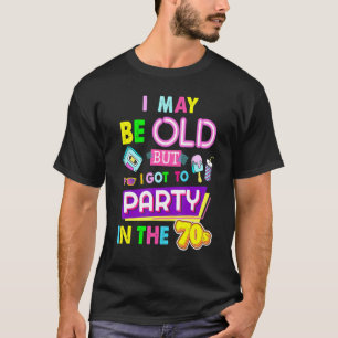 70-talets design för kvinnor i rave-utrustning och t shirt