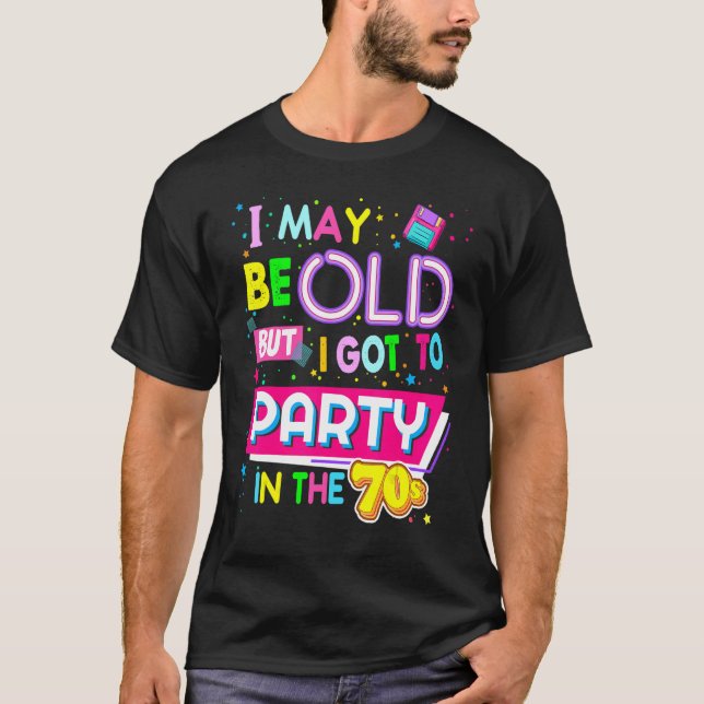 70-talets design för kvinnor i rave-utrustning och t shirt (Framsida)