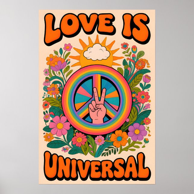 70-talets fredssymbol  Pop Art Poster (Framsidan)