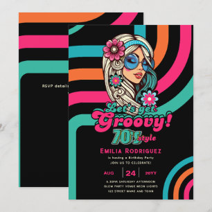 70-talets Groovy Boogie Retro Disco-Födelsedagsfes Inbjudningar