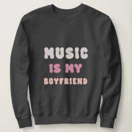 70-talets Groovy Typografi - Musik är min Boyvän T Shirt