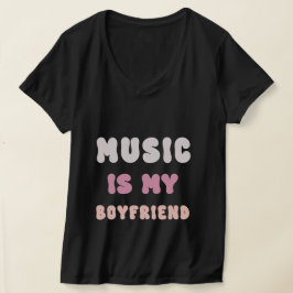 70-talets Groovy Typografi - Musik är min Boyvän T Shirt