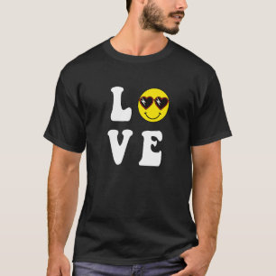 70-talets Gult Smile Ansikte Shirt Cute Lycklig Pe T
