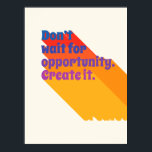 70-talets inspirationskvot Retro Blue Red Gult Pop Poster<br><div class="desc">Anpassadets motiverande citattecken i färgstarka 70-talars återtexteffekt stil i blå,  lila,  röd,  orange och mörk gult.</div>