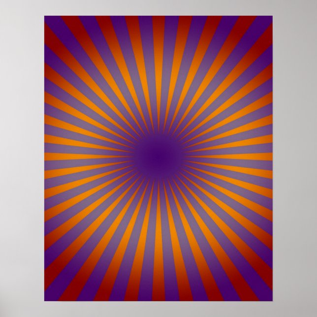 70-talets Lila Orange Star Burst Wall Art Poster (Framsidan)