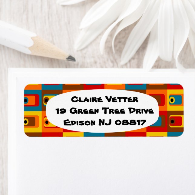 70-talets Märkre Returadress Etikett (Insitu)