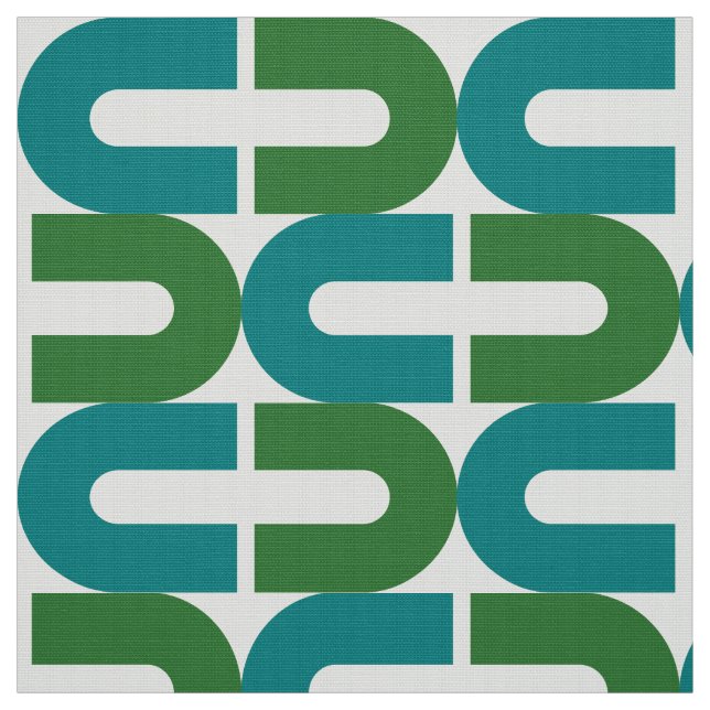 70-talets Mod och Retro bruten oval mönster Fabric Tyg (Provkarta)