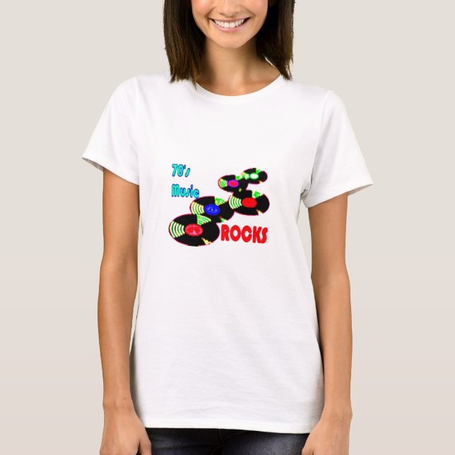 70-talets musik rockar t shirt (Framsida)