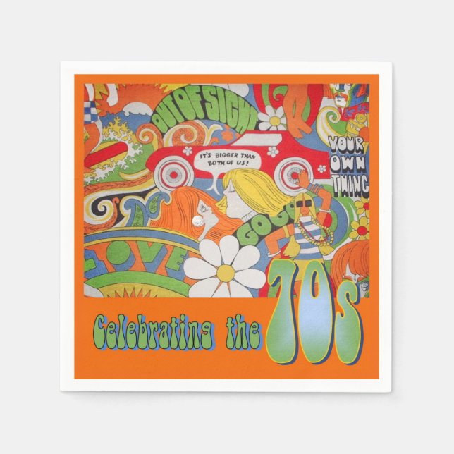 70-talets Napkin Pappersservett (Framsidan)