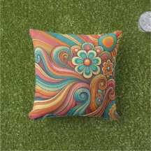 70-talets Psychedelic Blommigt Design - Retro Groo