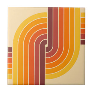 70-talets Retro Geometric Design Kakelplatta