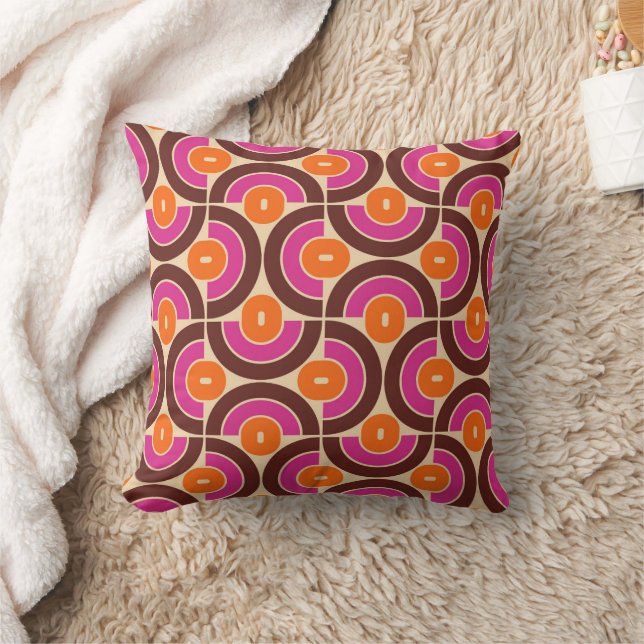 70-talets Retro Geometric Design Kudde (Filt)