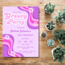 70-talets Retro Groovy Party Daisy Lila Birthday