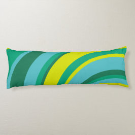 70-talets Retro Groovy Wave Rainbow Teal Grönt Kroppskudde