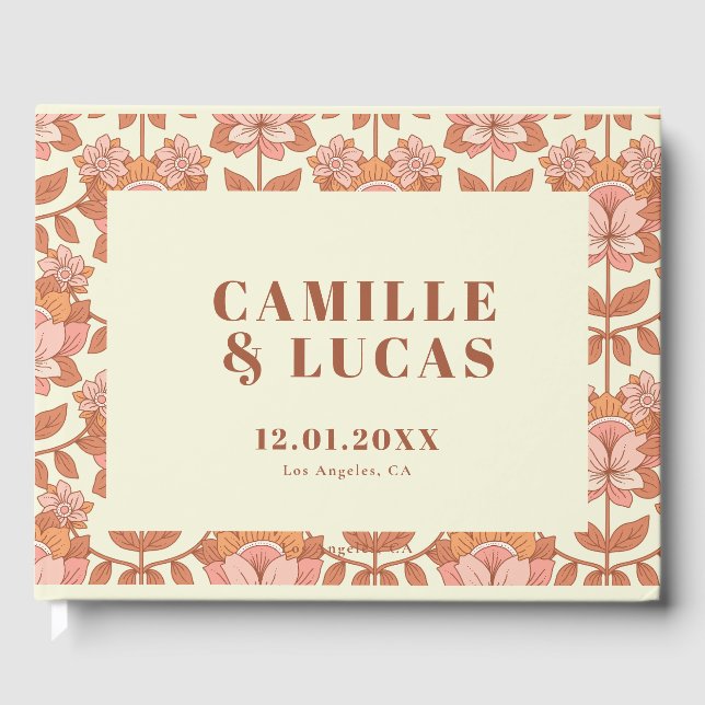 70-talets Retro Inspired Bröllop Gästböcker (Framsida)