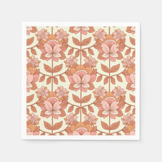 70-talets Retro Inspired Bröllop Pappersservett (Framsidan)