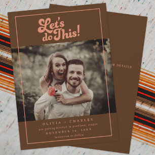 70-talets Retro Let's Do this Photo Save the Date Spara Datumet