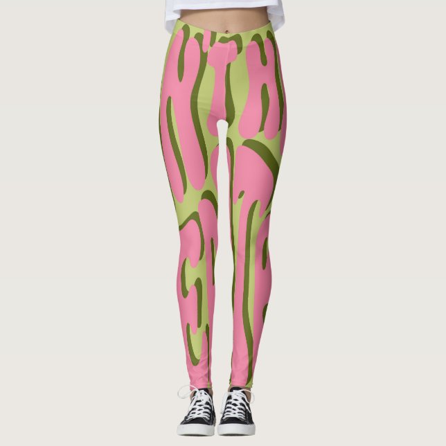 70-talets retro: "Meditate" Motiverande Poster Leggings (Framsida)
