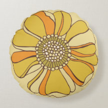 70-talets Retro-Orange och Guld-blomma