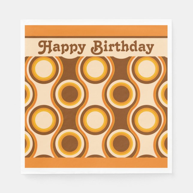 70-talets Retro Party Mönster Pappersservett (Framsidan)