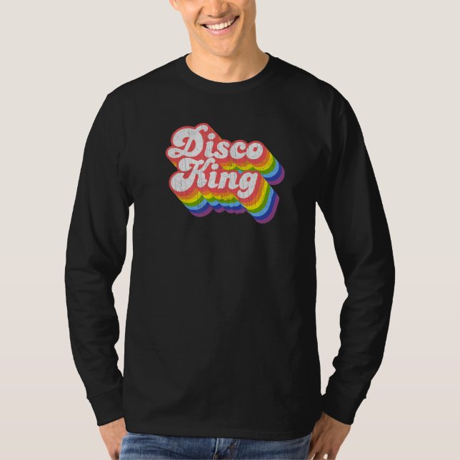 70-talets Retro Rainbow Disco Kung T Shirt (Framsida)