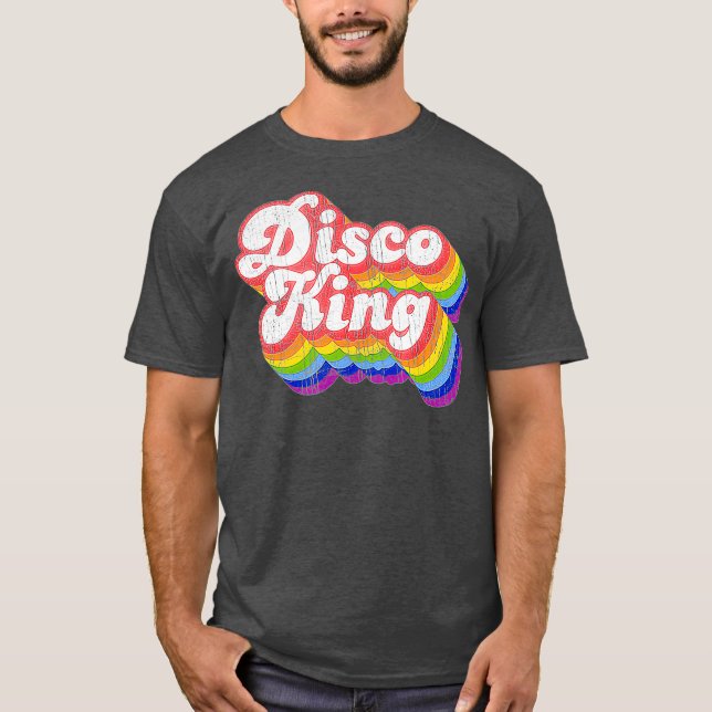 70-talets Retro Rainbow Disco Kung T Shirt (Framsida)