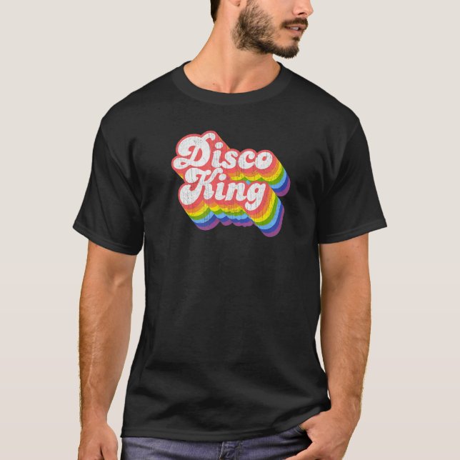 70-talets Retro Rainbow Disco Kung T Shirt (Framsida)