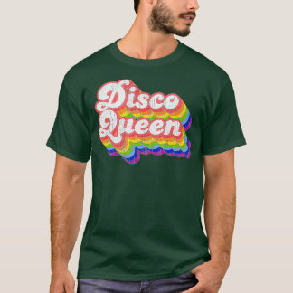 70-talets Retro Rainbow Disco Queen T Shirt