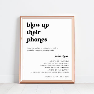 70-talets Retro-skript blåser upp deras Telefoner  Poster