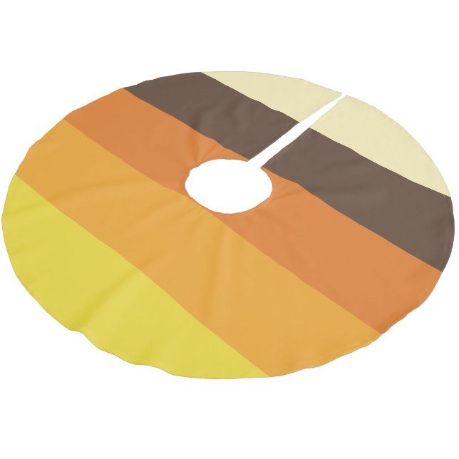 70-talets Retro Stripe Färg Mönster Julgransmatta Borstad Polyester (Vinklad)