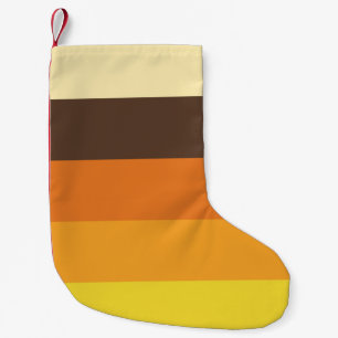 70-talets Retro Stripe Färg Mönster Liten Julstrumpa