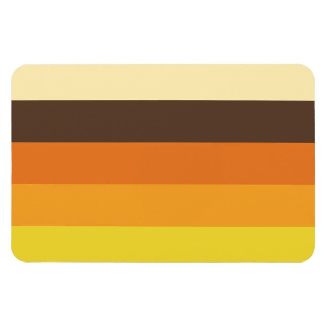 70-talets Retro Stripe Färg Mönster Magnet (Horisontell)