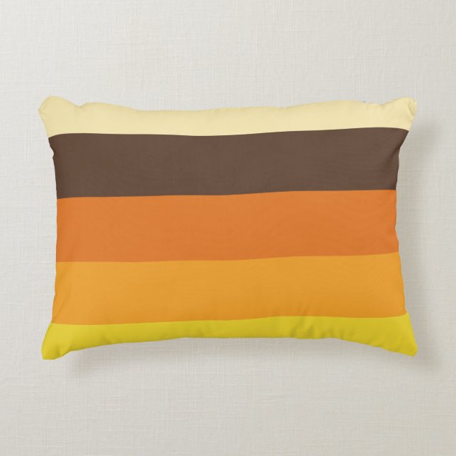 70-talets Retro Stripe Färg Mönster Prydnadskudde (Framsidan)