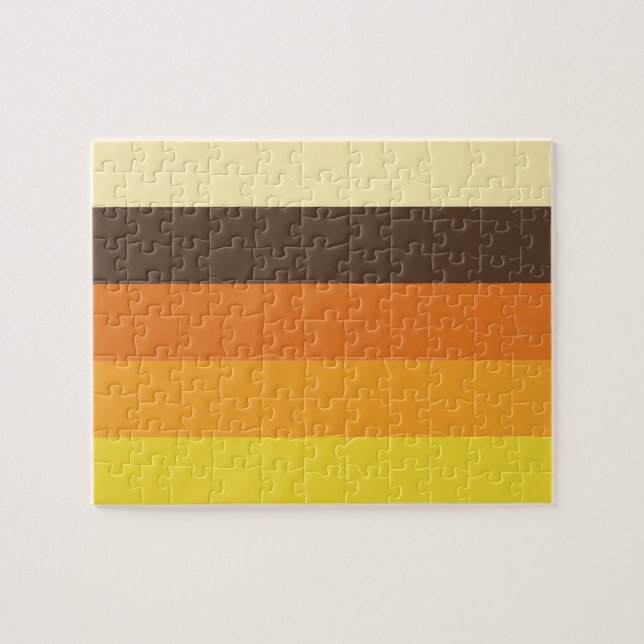 70-talets Retro Stripe Färg Mönster Pussel (Horisontell)