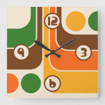 70-talets Retro Vintage Stil Geometric Mönster