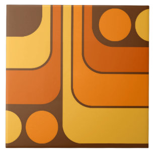 70-talets Retro Vintage Stil Geometric Mönster Kakelplatta