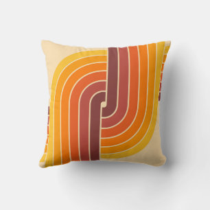 70-talets Retro Vintage Stil Geometric Mönster Kudde
