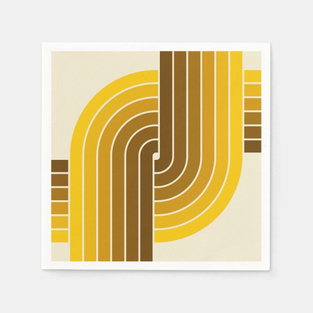 70-talets Retro Vintage Stil Geometric Mönster Pappersservett (Framsidan)