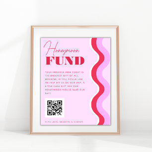 70-talets Retro Wave Rosa and Red Honeymoon Fund S Poster