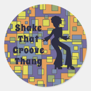 70-talets skaka Groove Thang Runt Klistermärke