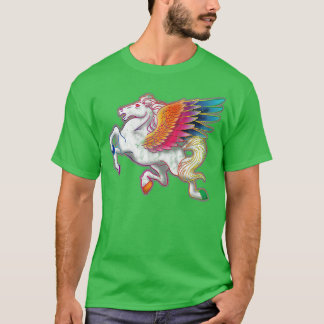 70-talets Stil Rainbow Pegasus T Shirt