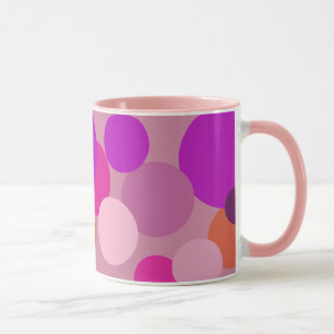 70-talets stora polka dots i lila mugg