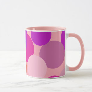 70-talets stora polka dots i lila mugg