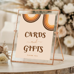 70-talets typografi Retro Rainbows Cream Cards-pre Poster