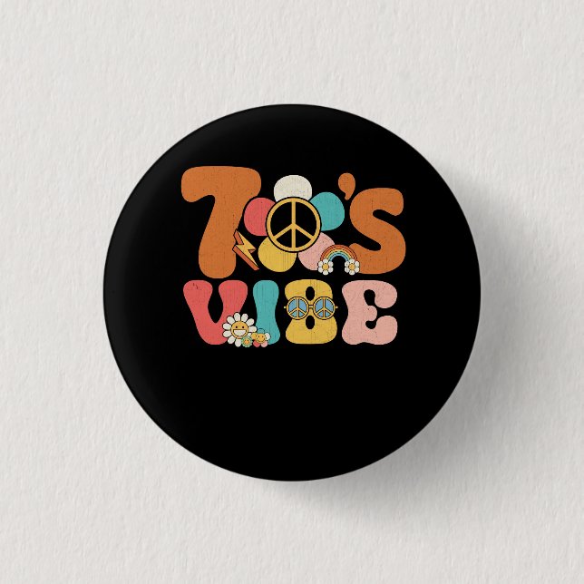 70-talets Vibe 70-talets Costume Peace Groovy Hipp Knapp (Framsida)